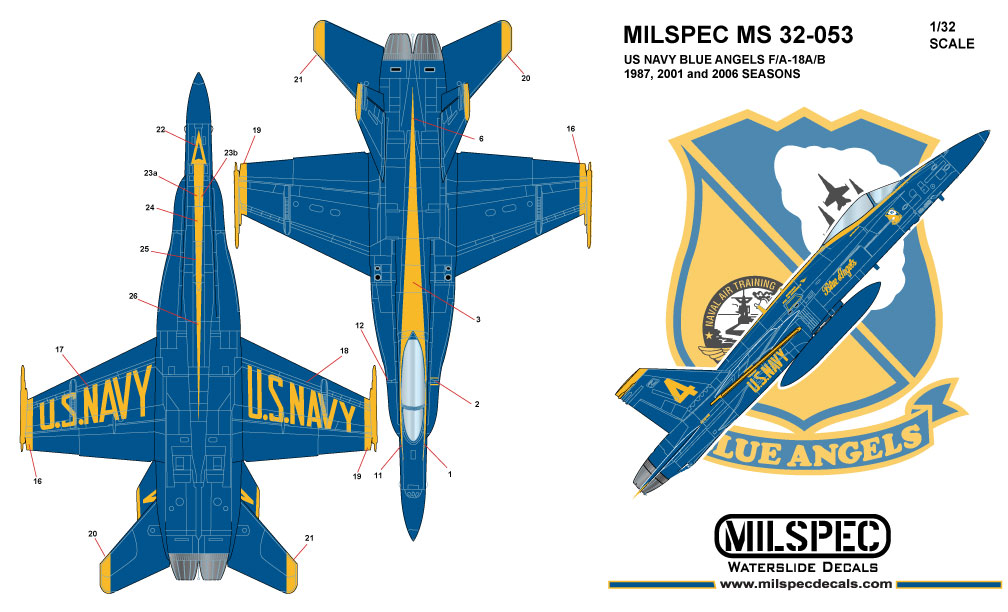 thumbnail image 2 of CAM MILSPEC Decals 1/32 Scale F-14A VF-2 Bounty Hunters Waterslide Set MS 32-018 2 of 5